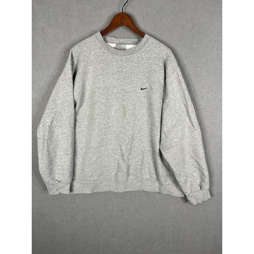 Vintage Nike Y2K Blank Gray Crewneck Sweatshirt Adult Size XXL Gray Tag Pullover